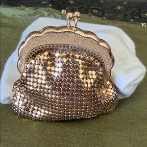 Glomesh vintage Gold Mesh Kiss-Lock Evening Coin Purse